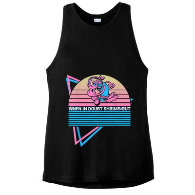 Funny Jiu Jitsu BJJ Retro When In Doubt Shrimp Out Ladies PosiCharge Tri-Blend Wicking Tank