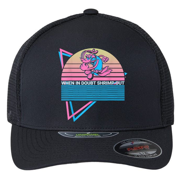 Funny Jiu Jitsu BJJ Retro When In Doubt Shrimp Out Flexfit Unipanel Trucker Cap