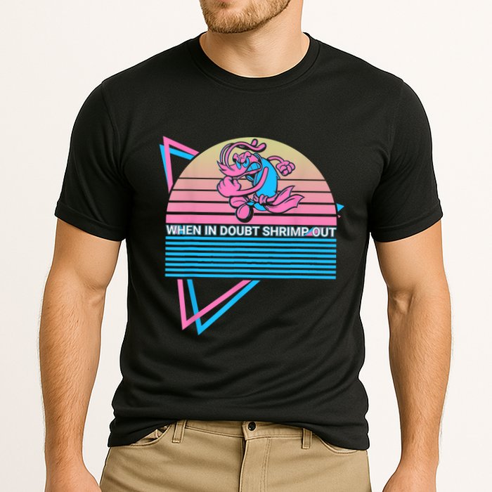 Funny Jiu Jitsu BJJ Retro When In Doubt Shrimp Out Performance Shirt