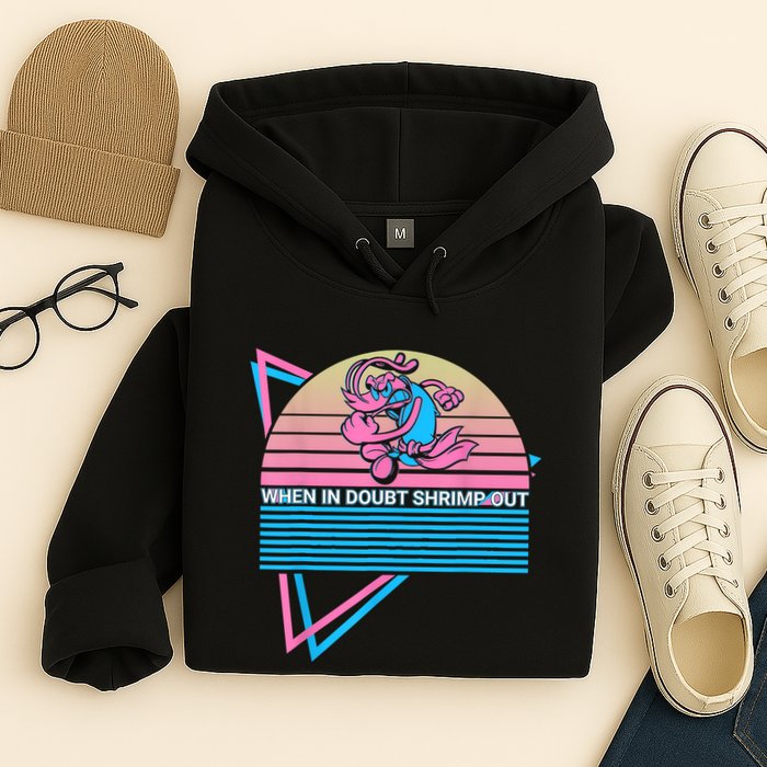 Funny Jiu Jitsu BJJ Retro When In Doubt Shrimp Out Hoodie