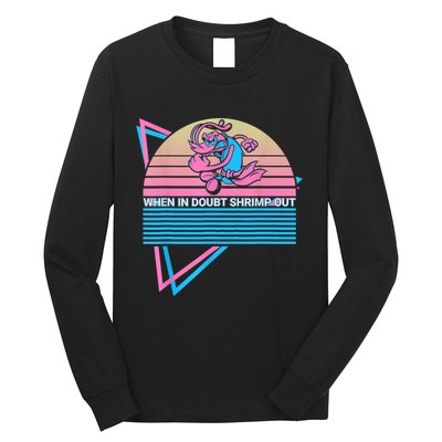 Funny Jiu Jitsu BJJ Retro When In Doubt Shrimp Out Long Sleeve Shirt