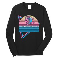 Funny Jiu Jitsu BJJ Retro When In Doubt Shrimp Out Long Sleeve Shirt