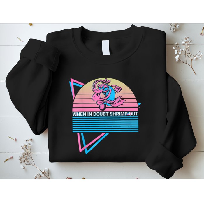 Funny Jiu Jitsu BJJ Retro When In Doubt Shrimp Out Sweatshirt