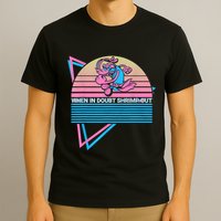 Funny Jiu Jitsu BJJ Retro When In Doubt Shrimp Out T-Shirt