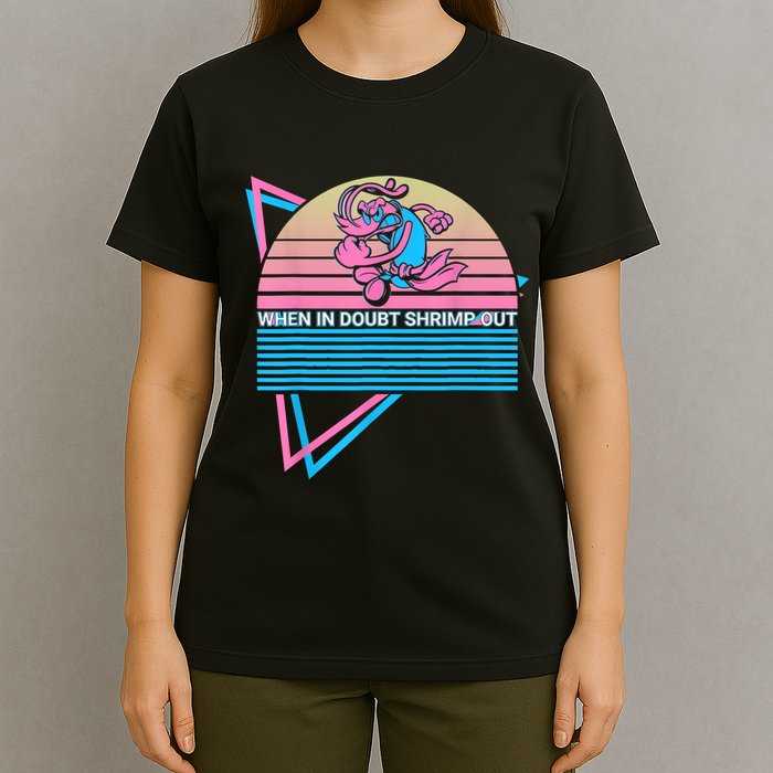 Funny Jiu Jitsu BJJ Retro When In Doubt Shrimp Out T-Shirt
