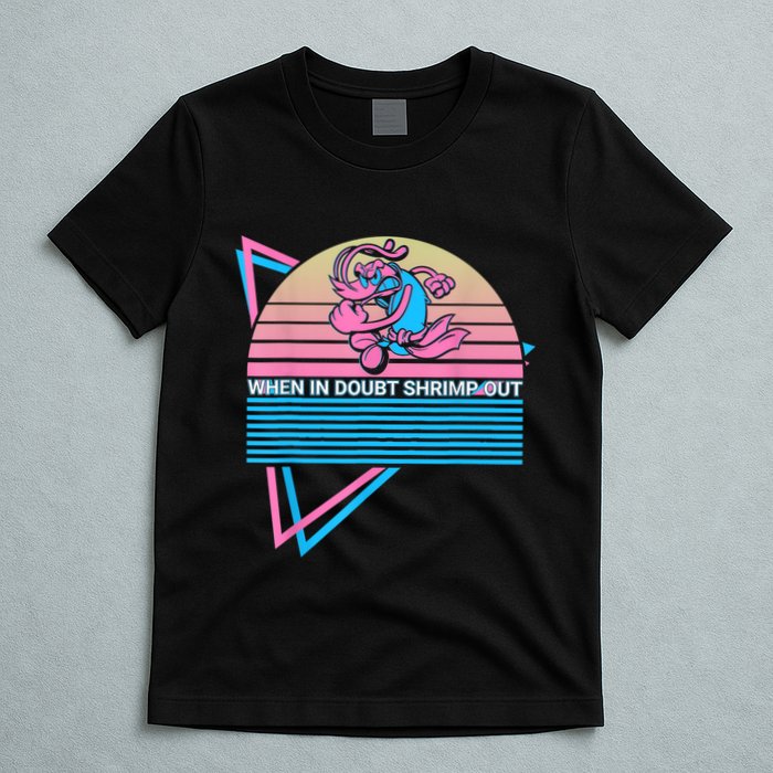 Funny Jiu Jitsu BJJ Retro When In Doubt Shrimp Out T-Shirt