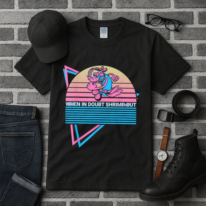 Funny Jiu Jitsu BJJ Retro When In Doubt Shrimp Out Tall T-Shirt