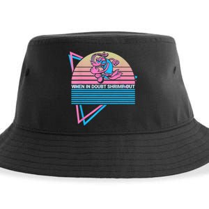 Funny Jiu Jitsu BJJ Retro When In Doubt Shrimp Out Sustainable Bucket Hat