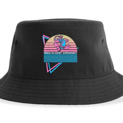 Funny Jiu Jitsu BJJ Retro When In Doubt Shrimp Out Sustainable Bucket Hat