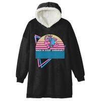 Funny Jiu Jitsu BJJ Retro When In Doubt Shrimp Out Hooded Wearable Blanket