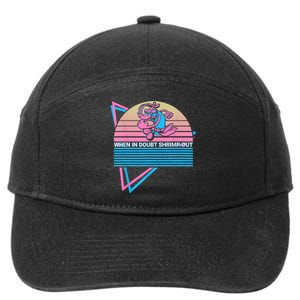 Funny Jiu Jitsu BJJ Retro When In Doubt Shrimp Out 7-Panel Snapback Hat