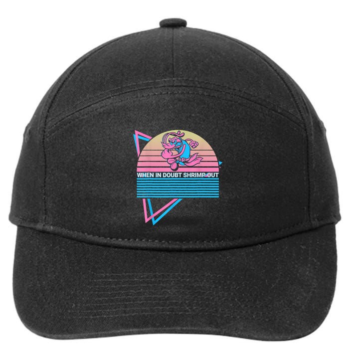 Funny Jiu Jitsu BJJ Retro When In Doubt Shrimp Out 7-Panel Snapback Hat