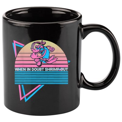 Funny Jiu Jitsu BJJ Retro When In Doubt Shrimp Out 11oz C Handle Ceramic Mug