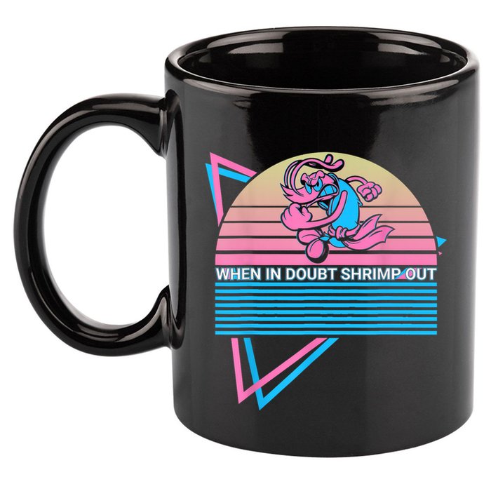 Funny Jiu Jitsu BJJ Retro When In Doubt Shrimp Out 11oz C Handle Ceramic Mug