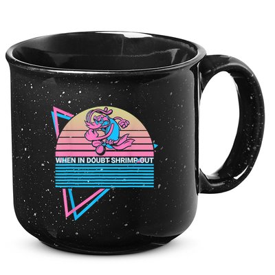 Funny Jiu Jitsu BJJ Retro When In Doubt Shrimp Out 15oz Campfire Ceramic Mug