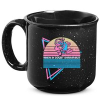 Funny Jiu Jitsu BJJ Retro When In Doubt Shrimp Out 15oz Campfire Ceramic Mug