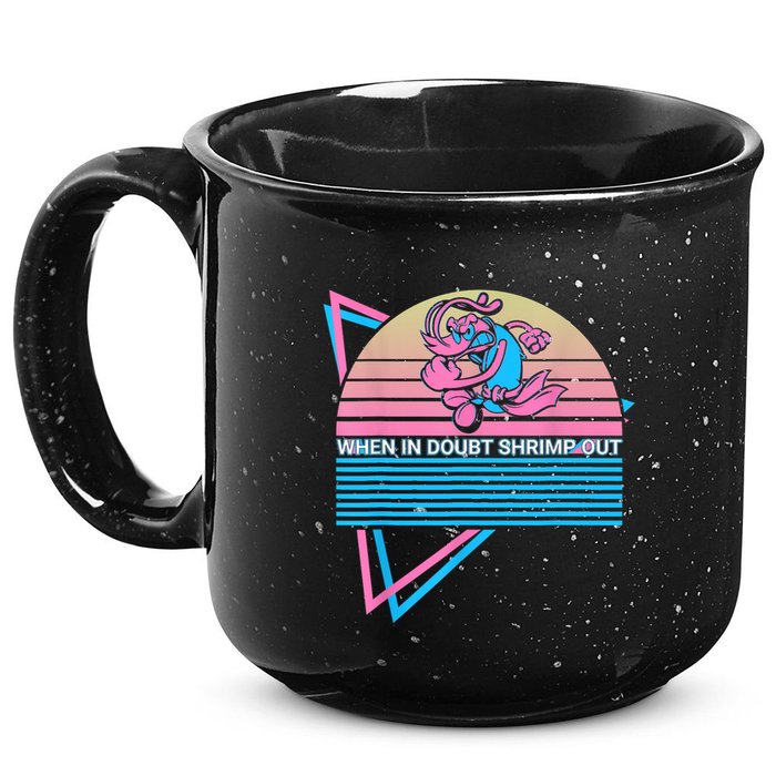 Funny Jiu Jitsu BJJ Retro When In Doubt Shrimp Out 15oz Campfire Ceramic Mug