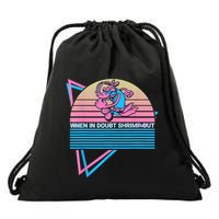 Funny Jiu Jitsu BJJ Retro When In Doubt Shrimp Out Drawstring Bag