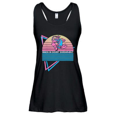 Funny Jiu Jitsu BJJ Retro When In Doubt Shrimp Out Ladies Essential Flowy Tank