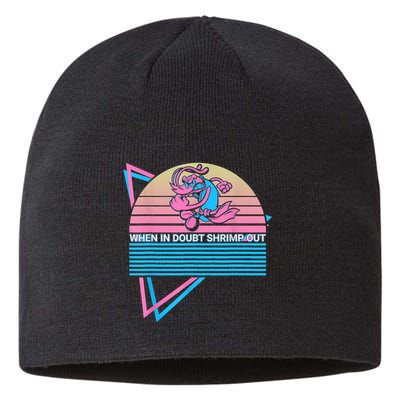 Funny Jiu Jitsu BJJ Retro When In Doubt Shrimp Out Sustainable Beanie