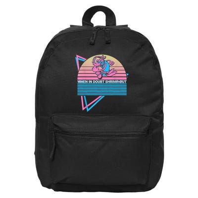 Funny Jiu Jitsu BJJ Retro When In Doubt Shrimp Out 16 in Basic Backpack