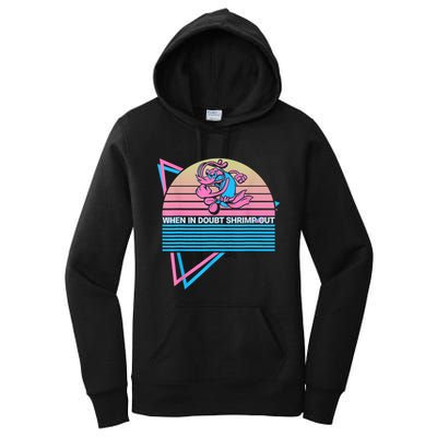 Funny Jiu Jitsu BJJ Retro When In Doubt Shrimp Out Women's Pullover Hoodie