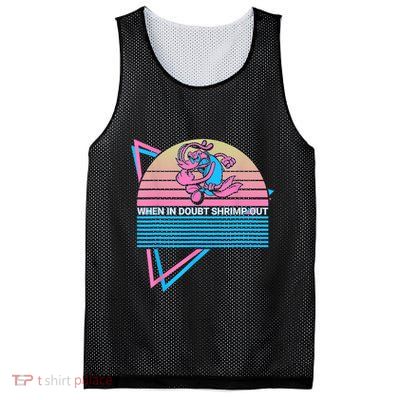 Funny Jiu Jitsu BJJ Retro When In Doubt Shrimp Out Mesh Reversible Basketball Jersey Tank