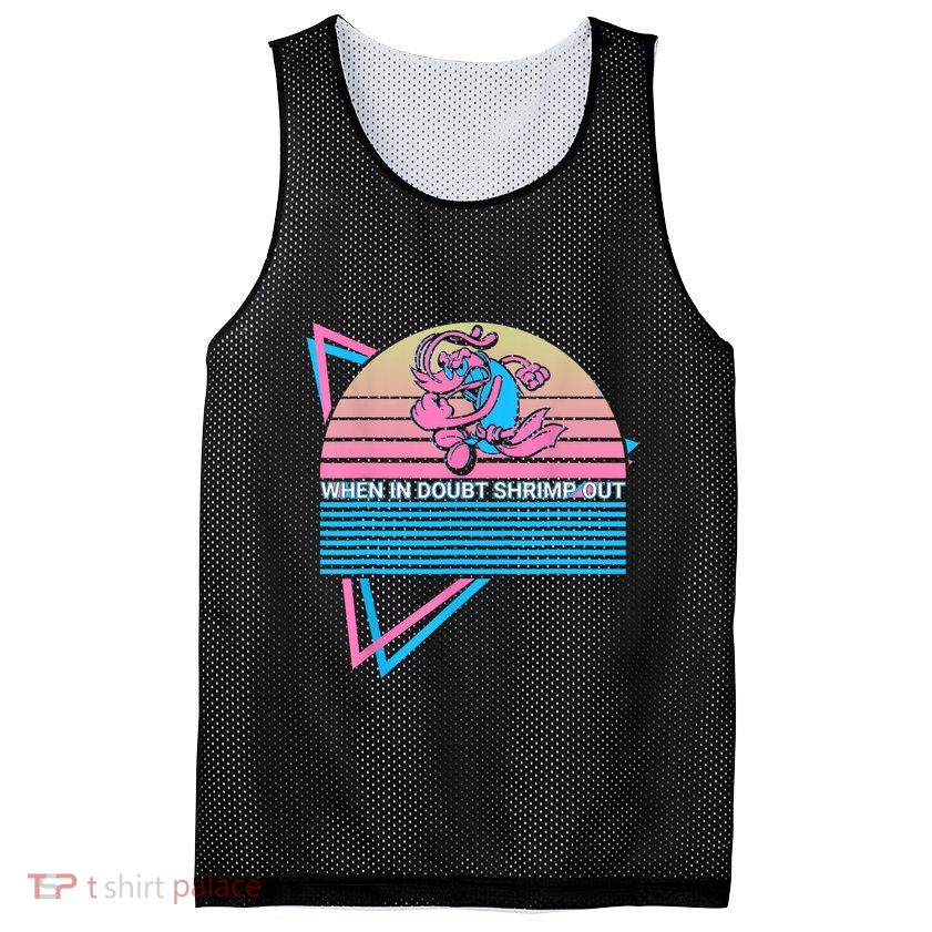 Funny Jiu Jitsu BJJ Retro When In Doubt Shrimp Out Mesh Reversible Basketball Jersey Tank