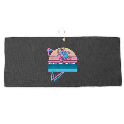 Funny Jiu Jitsu BJJ Retro When In Doubt Shrimp Out Large Microfiber Waffle Golf Towel