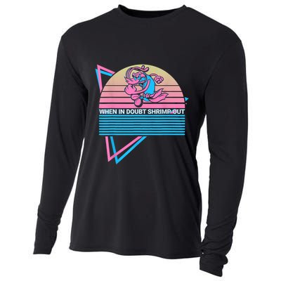 Funny Jiu Jitsu BJJ Retro When In Doubt Shrimp Out Cooling Performance Long Sleeve Crew