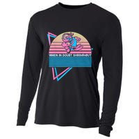 Funny Jiu Jitsu BJJ Retro When In Doubt Shrimp Out Cooling Performance Long Sleeve Crew