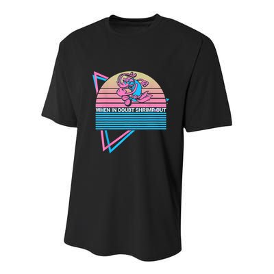 Funny Jiu Jitsu BJJ Retro When In Doubt Shrimp Out Youth Performance Sprint T-Shirt