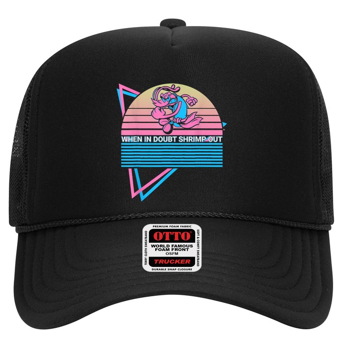 Funny Jiu Jitsu BJJ Retro When In Doubt Shrimp Out Trucker Hat