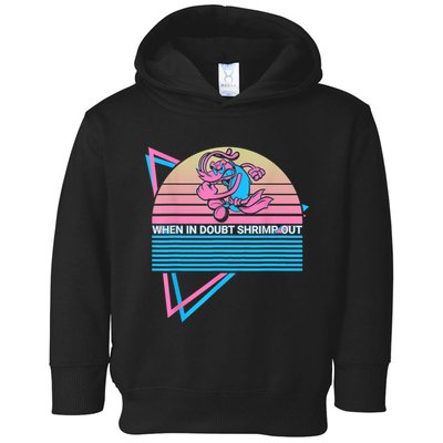 Funny Jiu Jitsu BJJ Retro When In Doubt Shrimp Out Toddler Hoodie