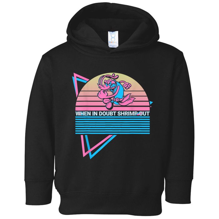 Funny Jiu Jitsu BJJ Retro When In Doubt Shrimp Out Toddler Hoodie