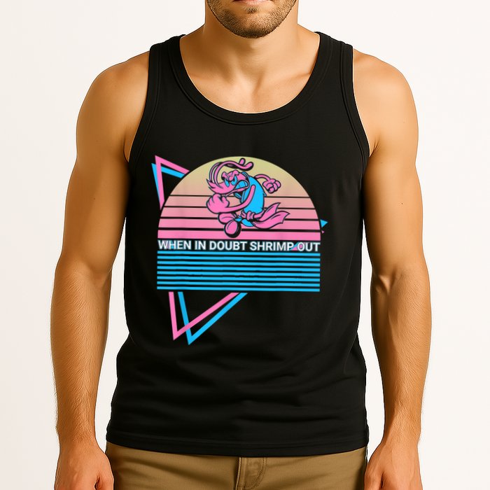 Funny Jiu Jitsu BJJ Retro When In Doubt Shrimp Out Tank Top