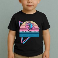 Funny Jiu Jitsu BJJ Retro When In Doubt Shrimp Out Toddler T-Shirt
