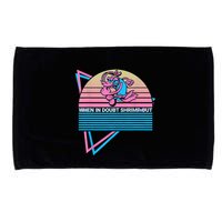 Funny Jiu Jitsu BJJ Retro When In Doubt Shrimp Out Microfiber Hand Towel