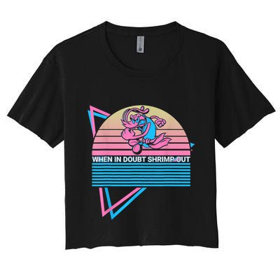 Funny Jiu Jitsu BJJ Retro When In Doubt Shrimp Out Crop Top