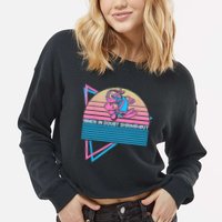 Funny Jiu Jitsu BJJ Retro When In Doubt Shrimp Out Cropped Pullover Crew