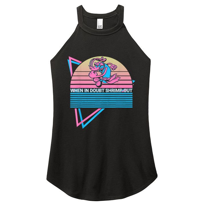 Funny Jiu Jitsu BJJ Retro When In Doubt Shrimp Out Women's Perfect Tri Rocker Tank