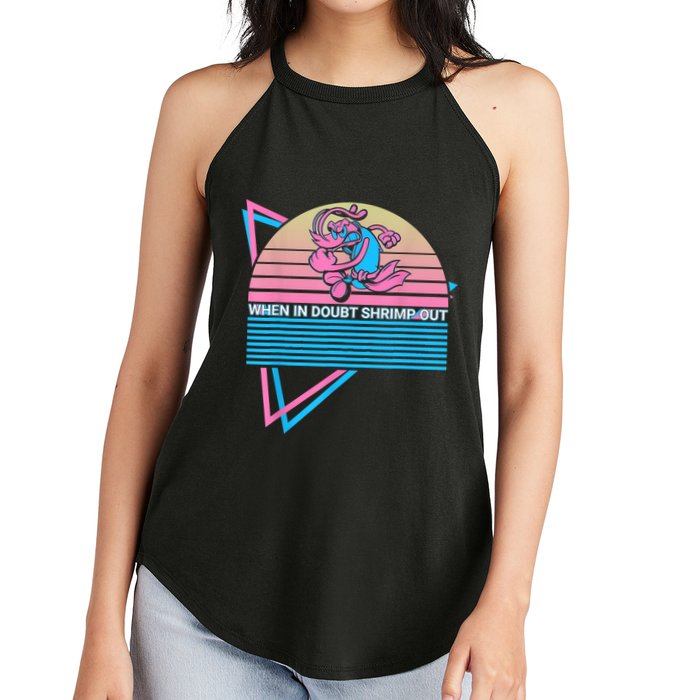 Funny Jiu Jitsu BJJ Retro When In Doubt Shrimp Out Women's Perfect Tri Rocker Tank