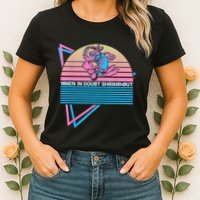 Funny Jiu Jitsu BJJ Retro When In Doubt Shrimp Out Womens T-Shirt