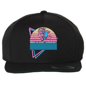 Funny Jiu Jitsu BJJ Retro When In Doubt Shrimp Out Wool Snapback Cap