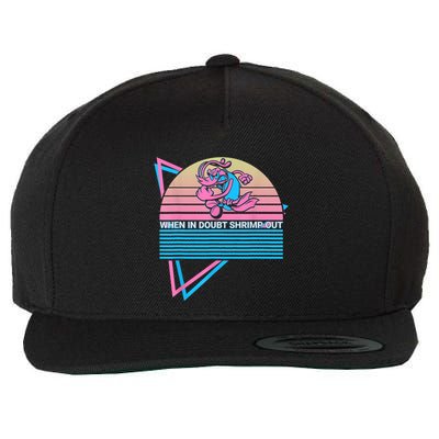 Funny Jiu Jitsu BJJ Retro When In Doubt Shrimp Out Wool Snapback Cap