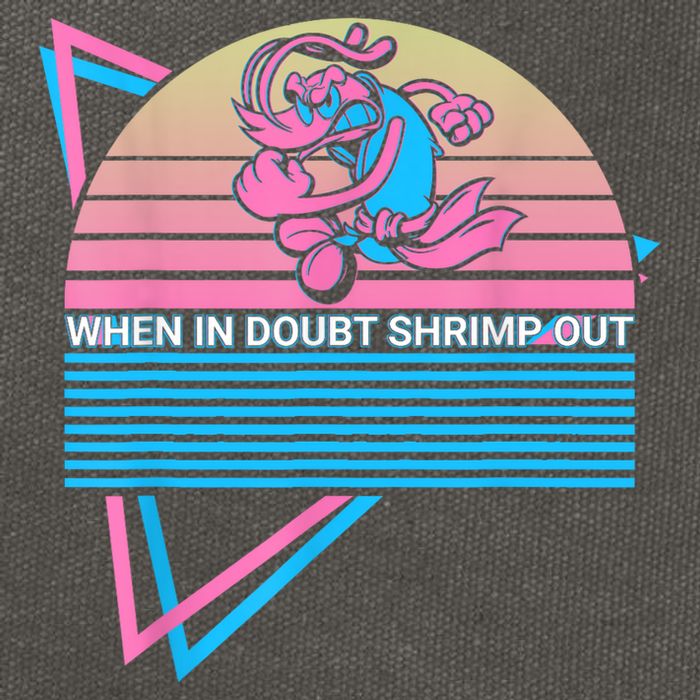 Funny Jiu Jitsu BJJ Retro When In Doubt Shrimp Out Cotton Canvas Backpack