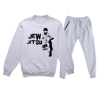 Funny Jew Jitsu Jiu Jitsu Martial Arts Premium Crewneck Sweatsuit Set