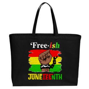 Freeish Juneteenth June 19 Fist Breaking Black Gift Cotton Canvas Jumbo Tote