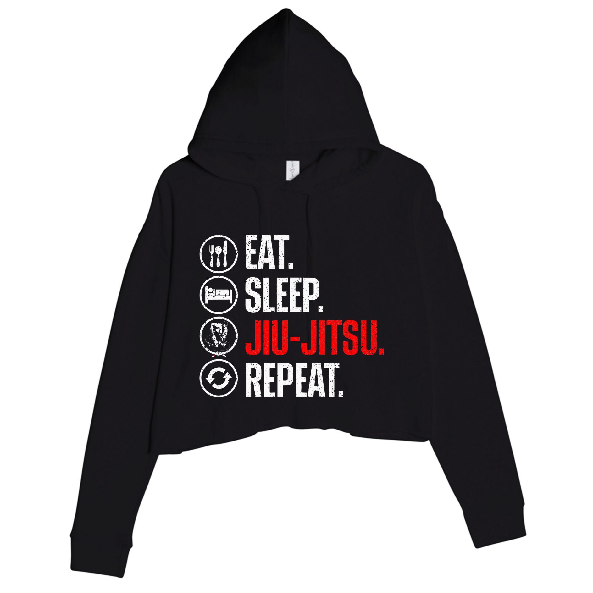 Funny Jiu Jitsu Brazilian Jiu Jitsu Bjj Crop Fleece Hoodie