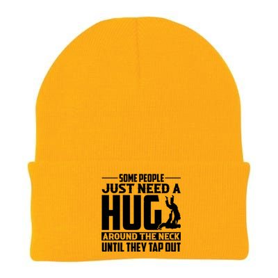 Funny Jiu Jitsu Some People Just Need A Hug Around The Neck Knit Cap Winter Beanie